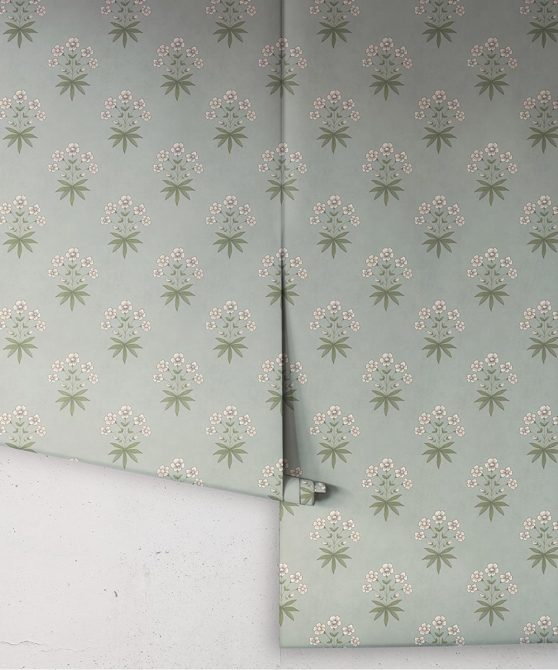Geranium Wallpaper, Duck Egg