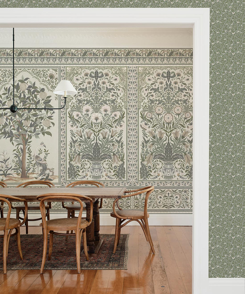 Wild Violet Wallpaper, Duck Egg