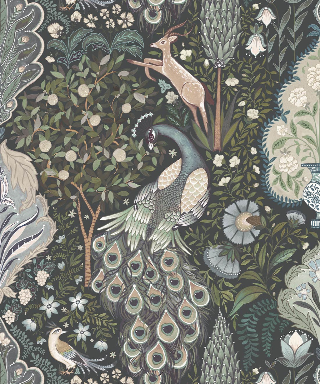 Peacock Garden Wallpaper – Trade Exclusive, Cobalt