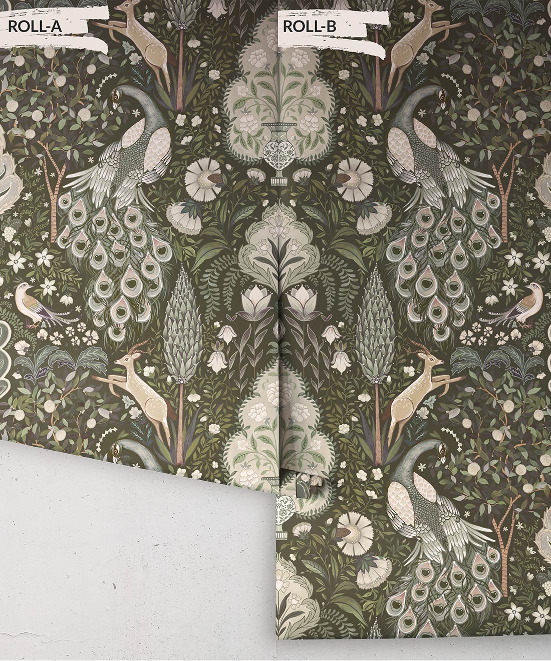 Peacock Garden Wallpaper – Trade Exclusive, Olive