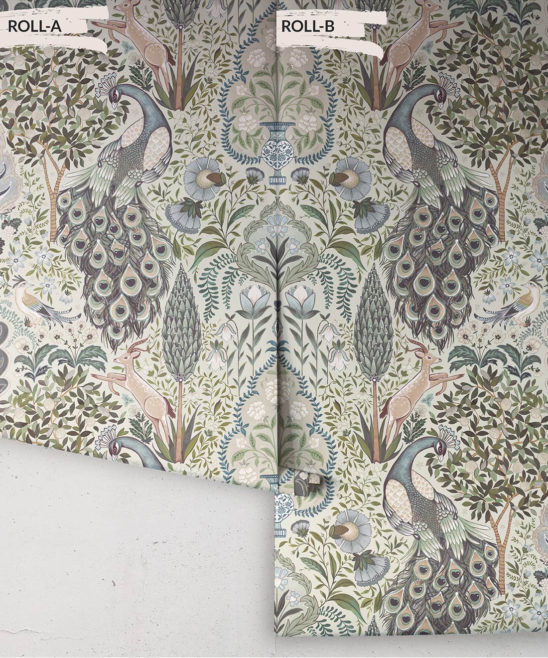 Peacock Garden Wallpaper, Periwinkle