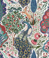 Peacock Garden Wallpaper, Ruby