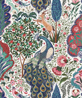 Peacock Garden Wallpaper, Ruby