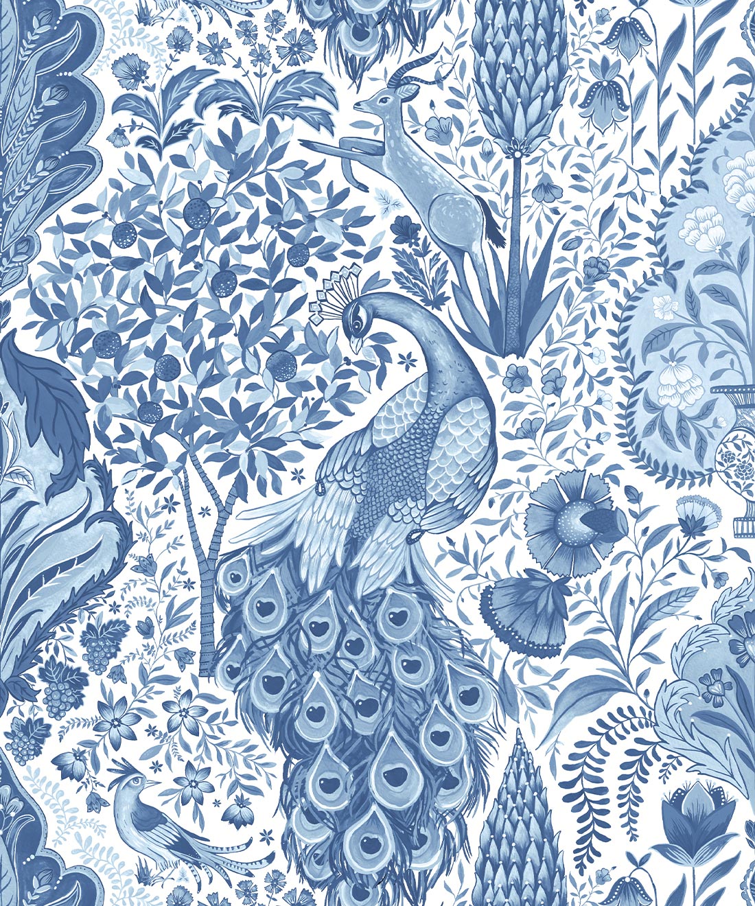 Peacock Garden Wallpaper, Sapphire