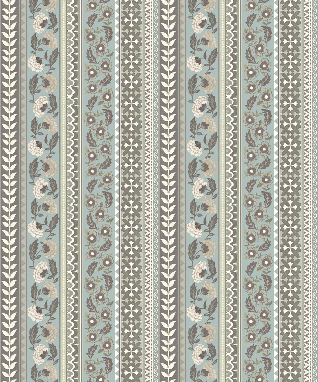 Ribbon Wallpaper, Duck Egg