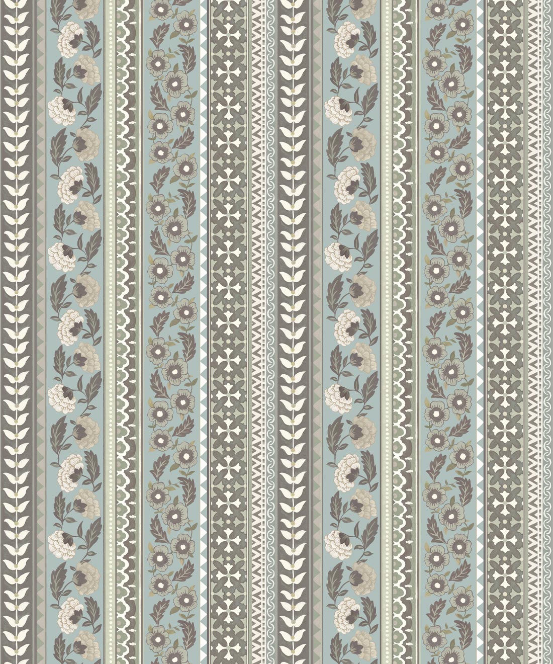 Ribbon Wallpaper, Duck Egg