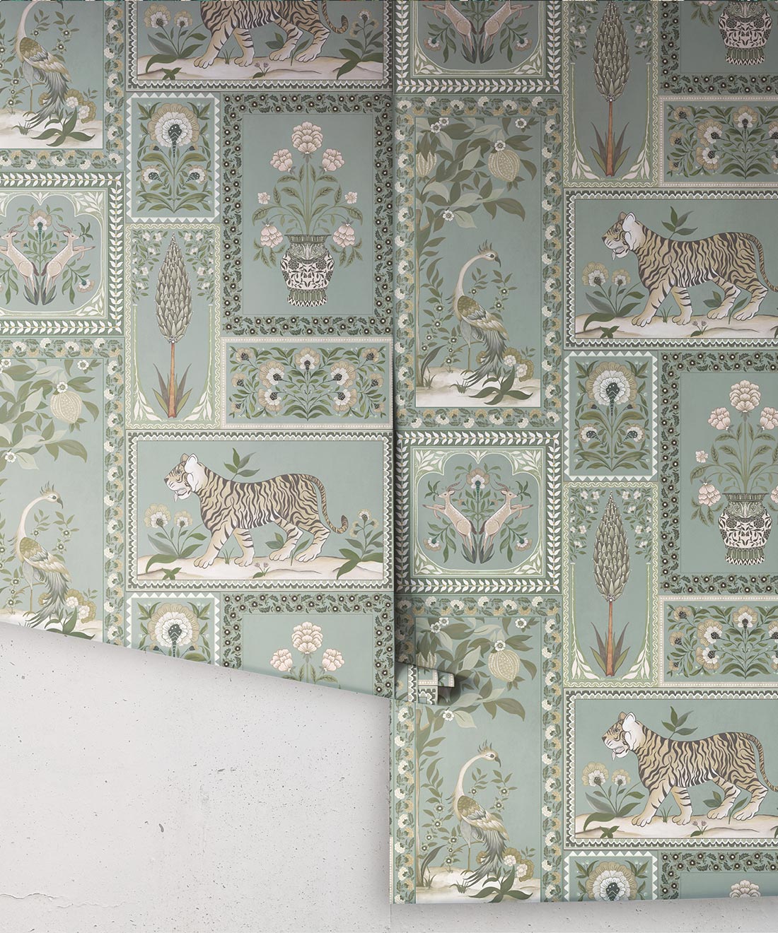 Courtyard Wallpaper, Duck Egg
