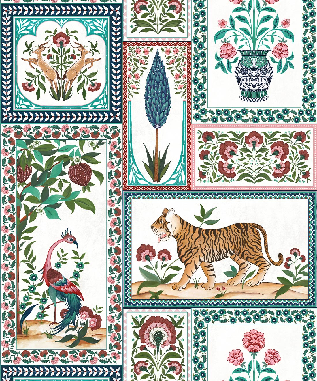 Courtyard Wallpaper, Ruby