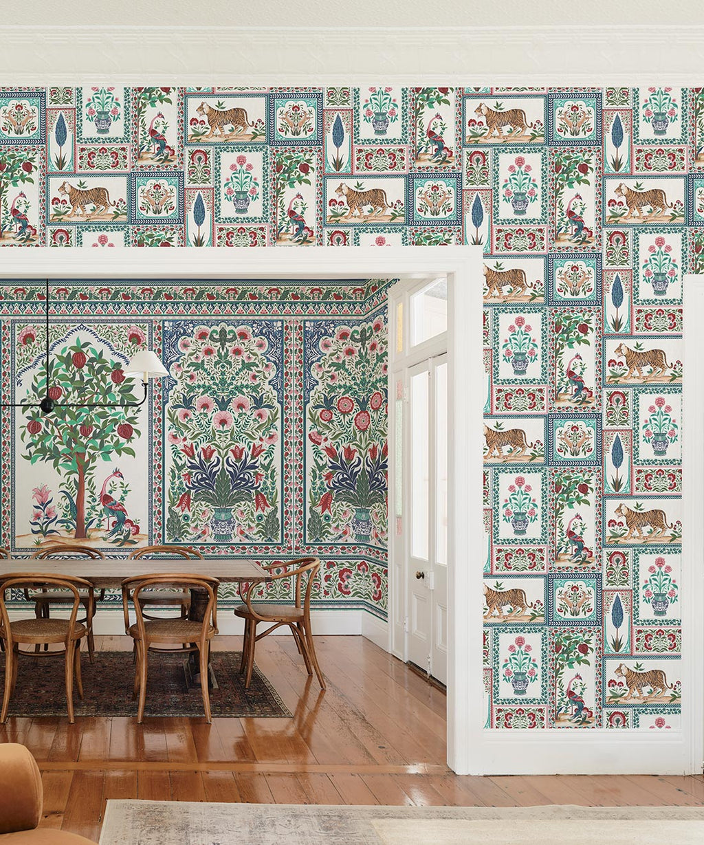 Courtyard Wallpaper, Ruby