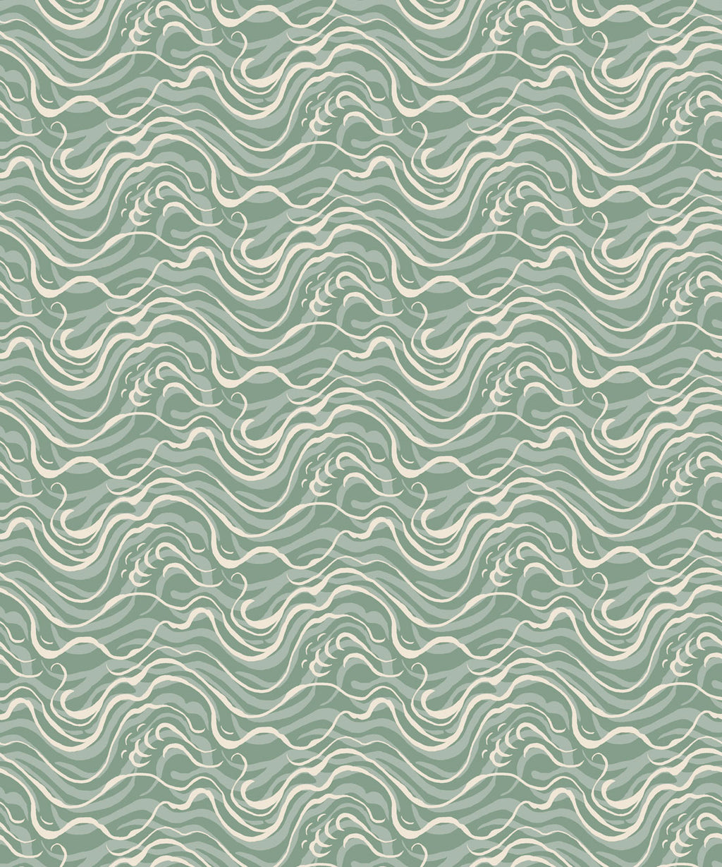 Edo Wallpaper, Seafoam