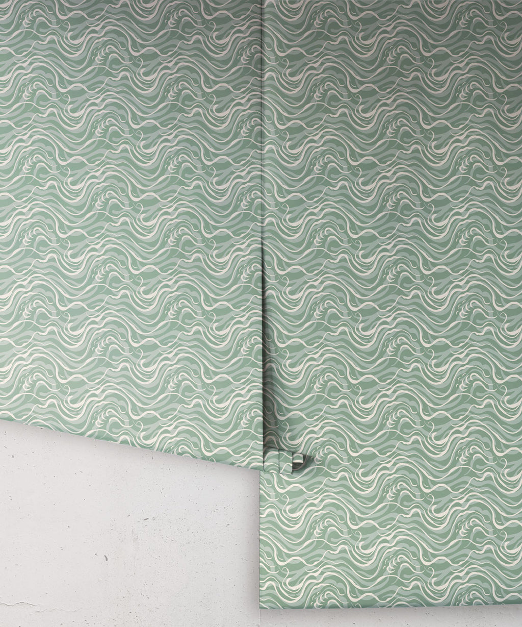 Edo Wallpaper, Seafoam