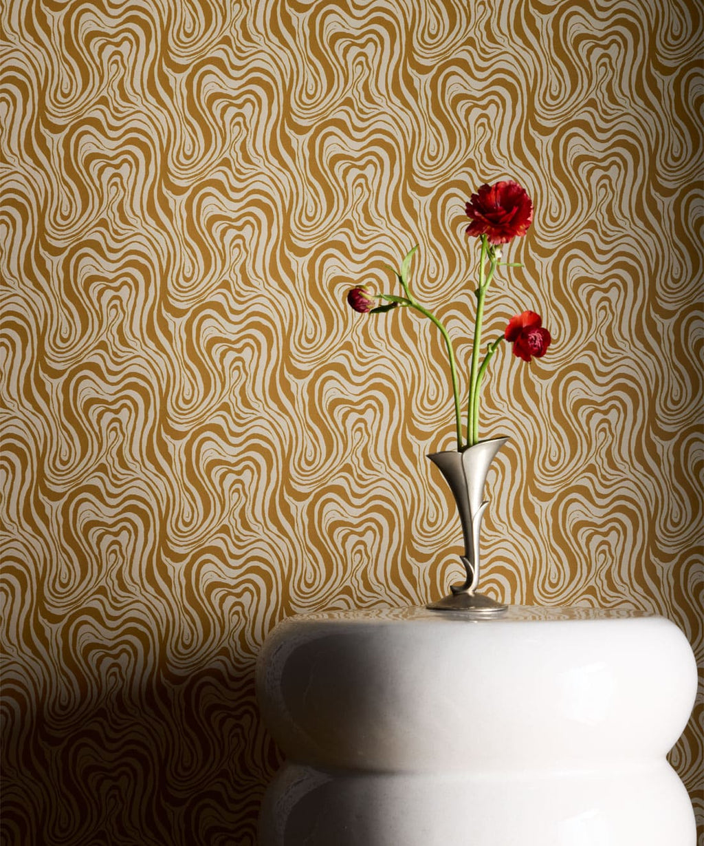 Ripple Wallpaper, Ochre