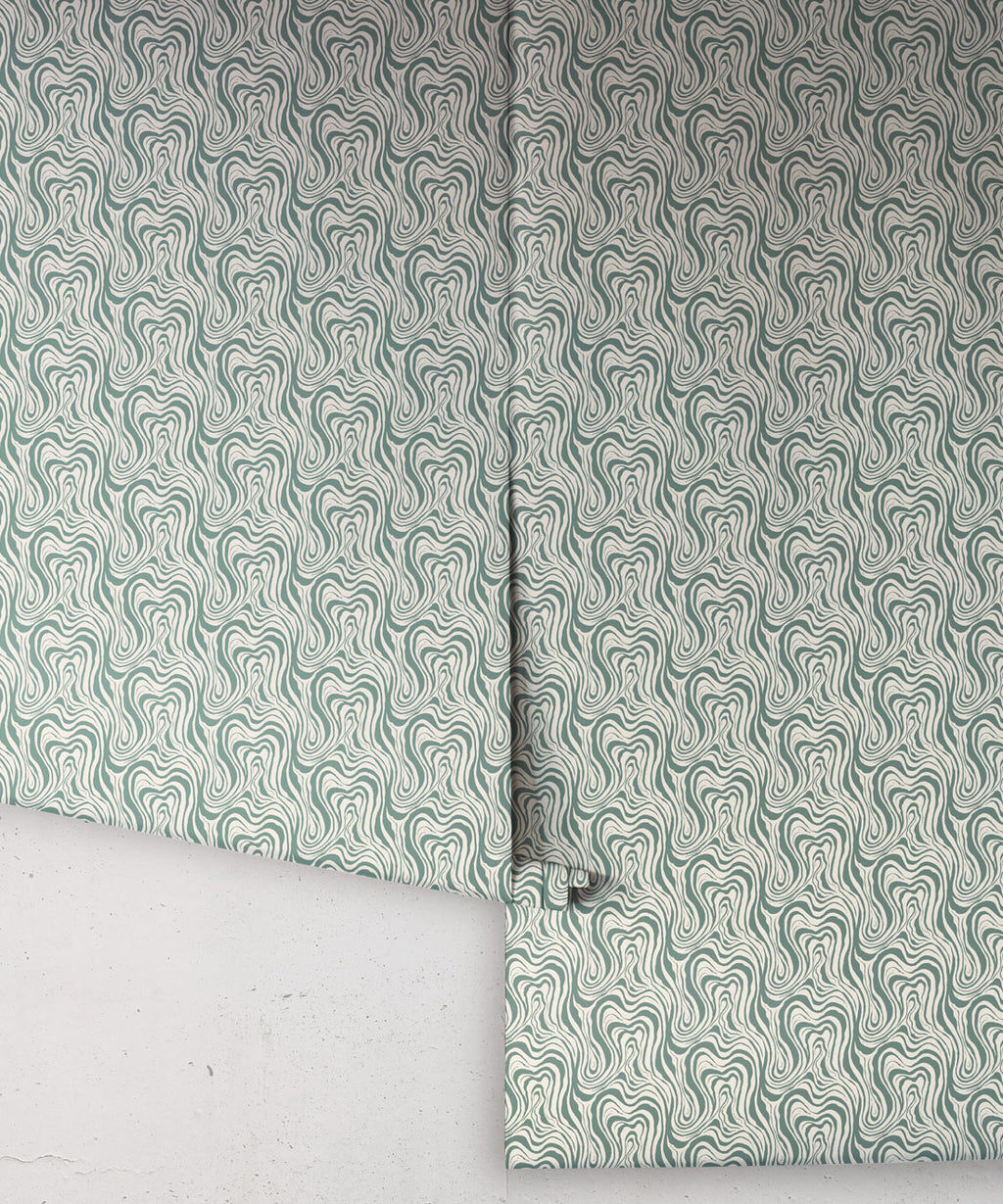 Ripple Wallpaper, Teal