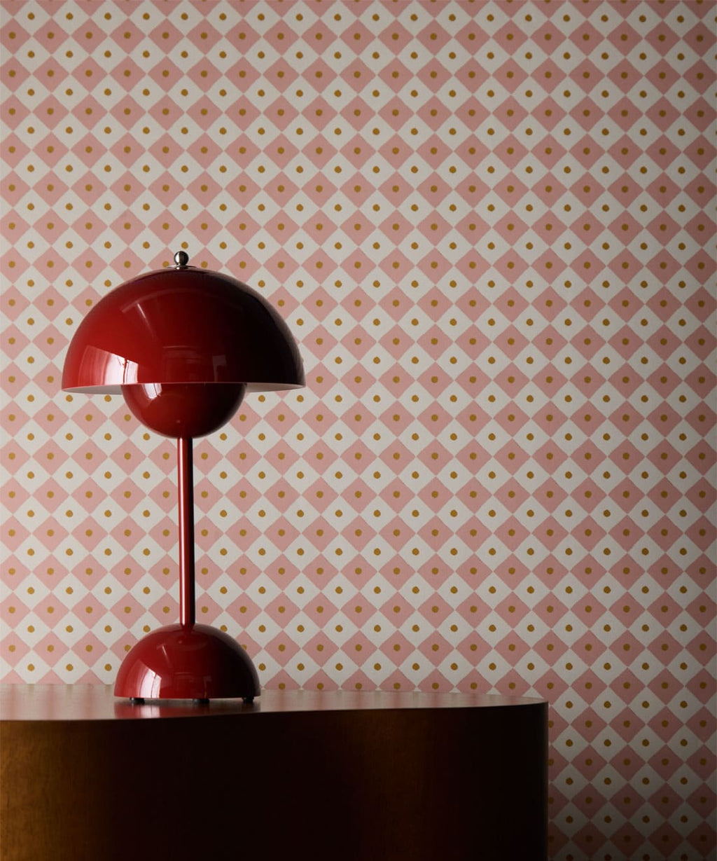 Checkerboard Wallpaper, Blush