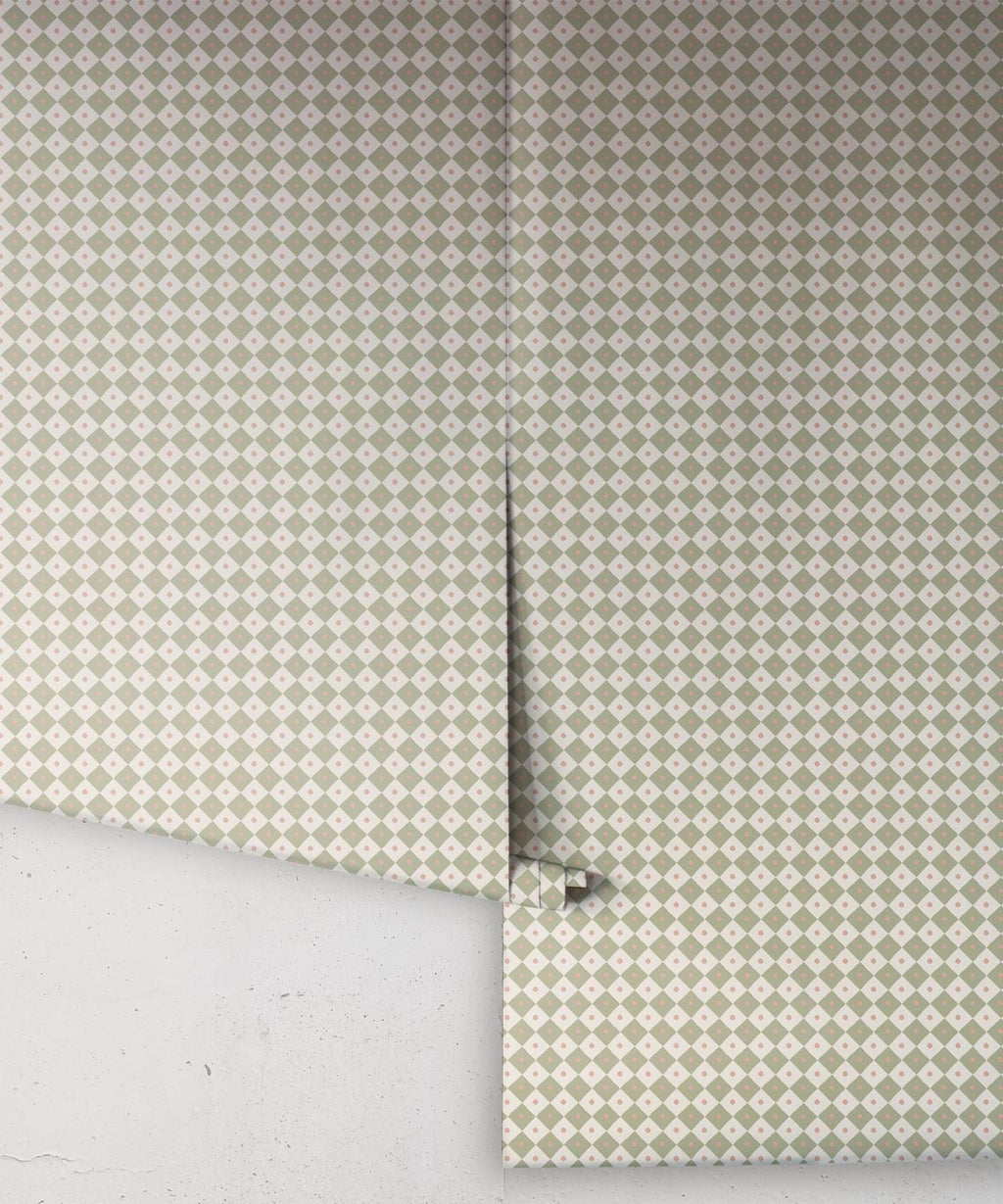 Checkerboard Wallpaper, Sage