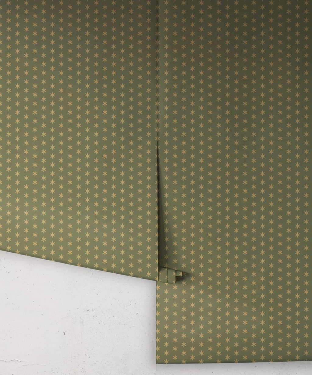 Tudor Star Wallpaper, Moss