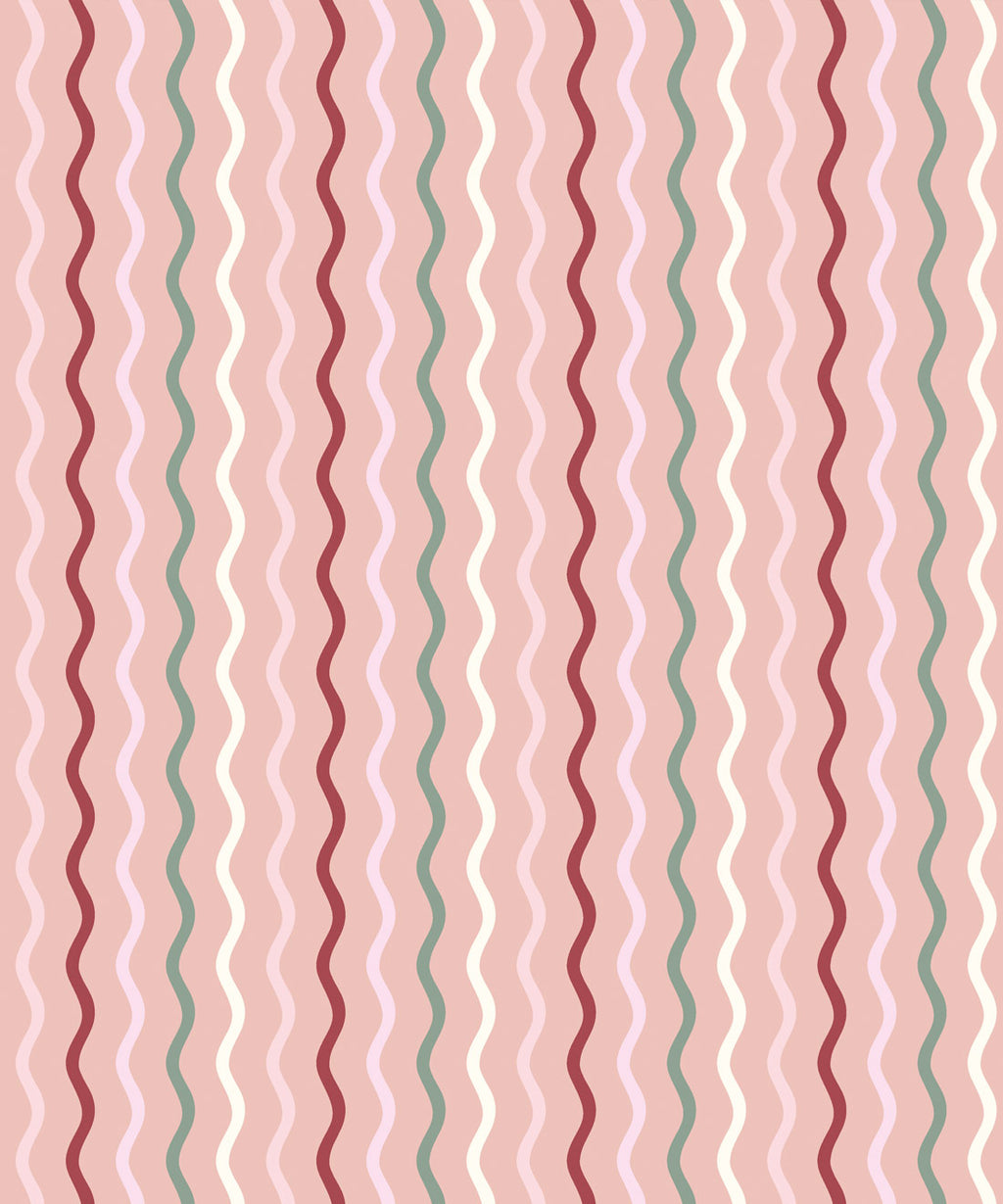 Topsy-Turvey Wallpaper, Blush
