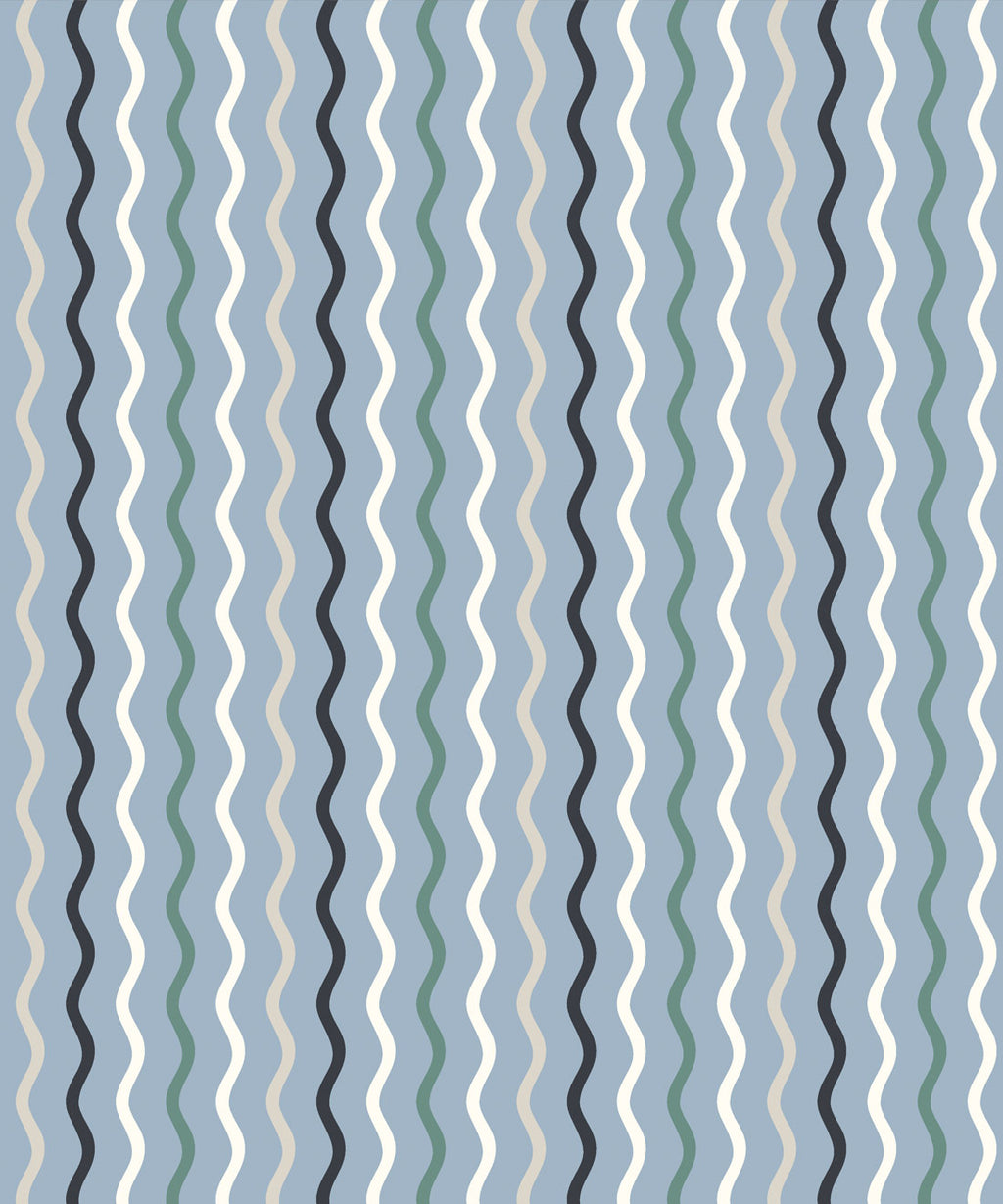Topsy-Turvey Wallpaper, Periwinkle