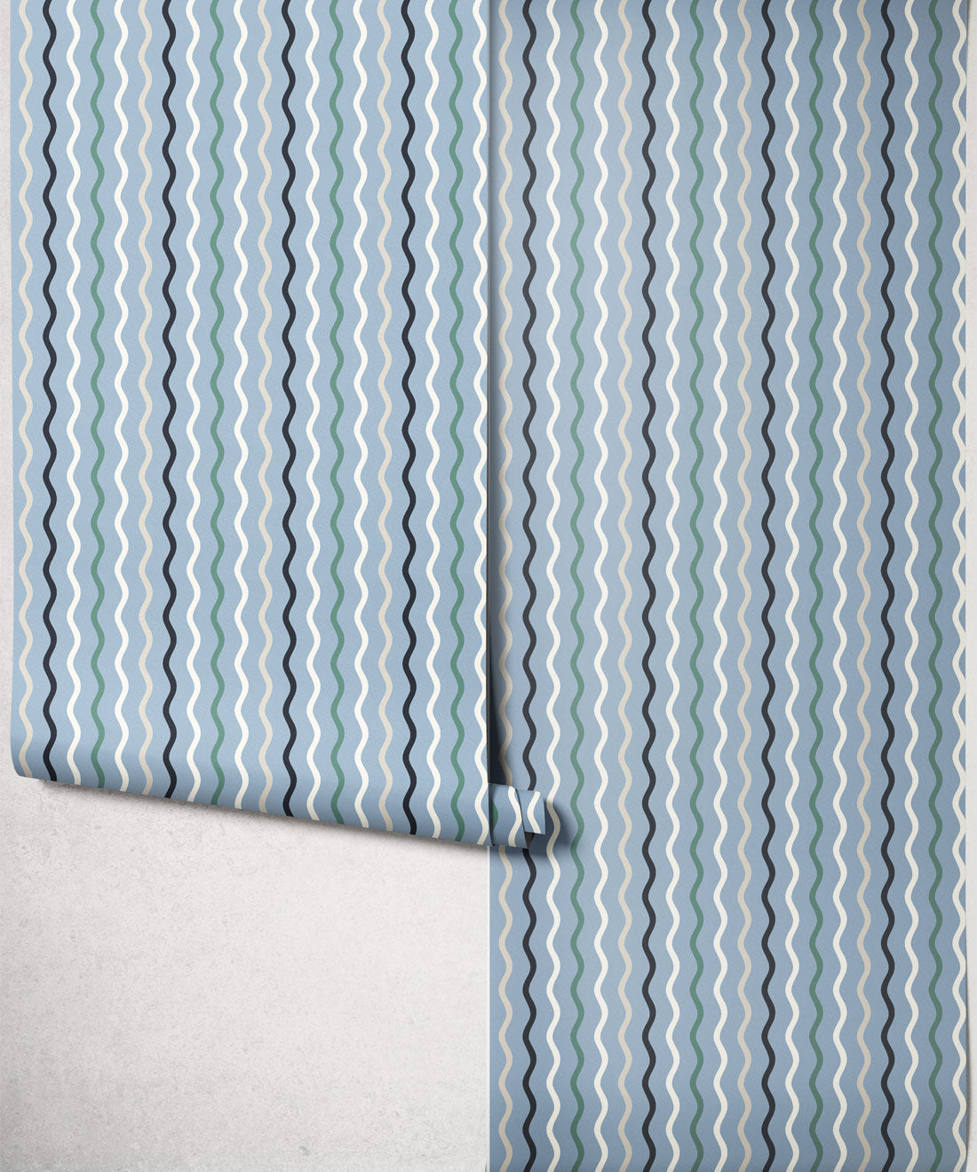 Topsy-Turvey Wallpaper, Periwinkle