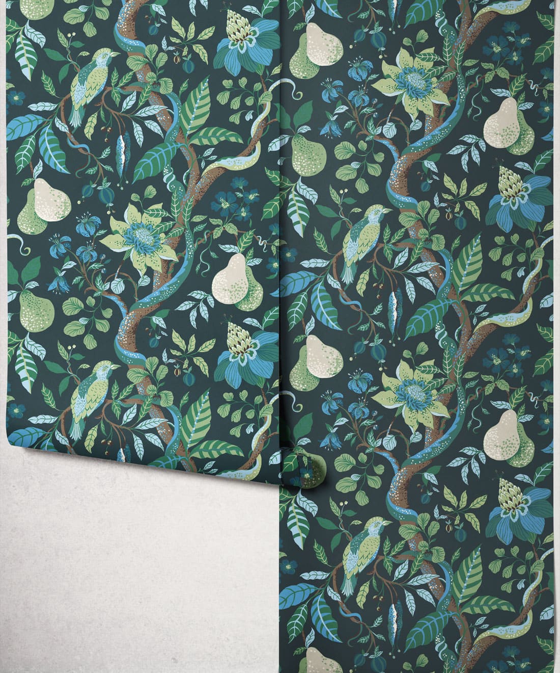 Pear Tree Wallpaper, Indigo