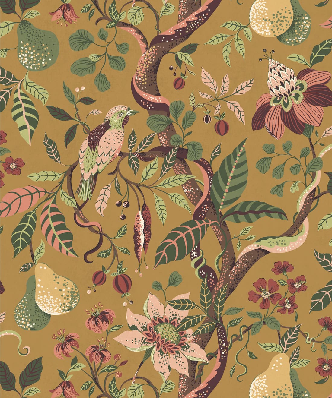 Pear Tree Wallpaper, Ochre