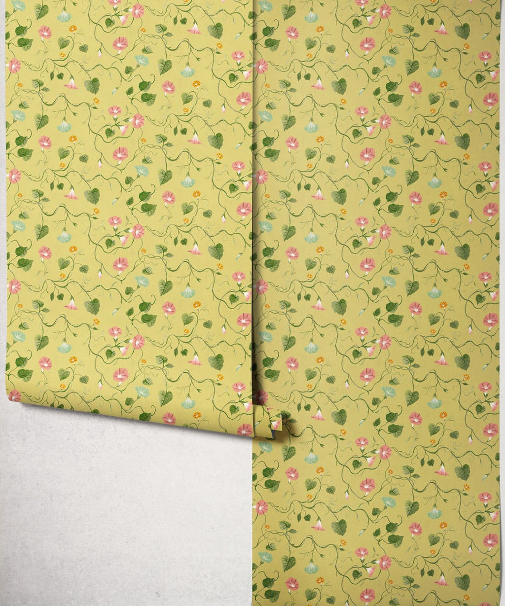 Moonflower Wallpaper, Chartreuse