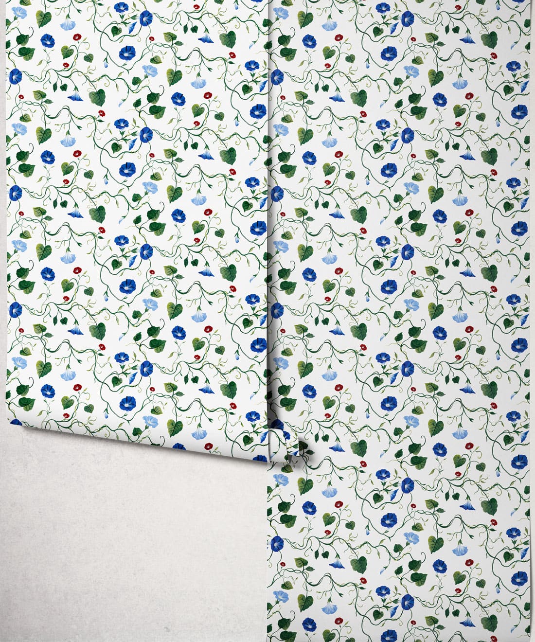 Moonflower Wallpaper, Cobalt
