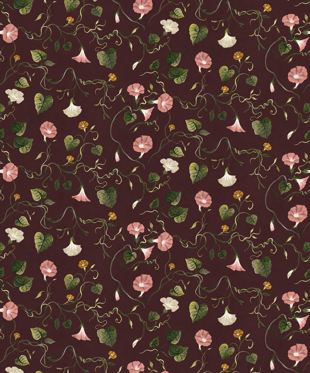 Moonflower Wallpaper, Plum