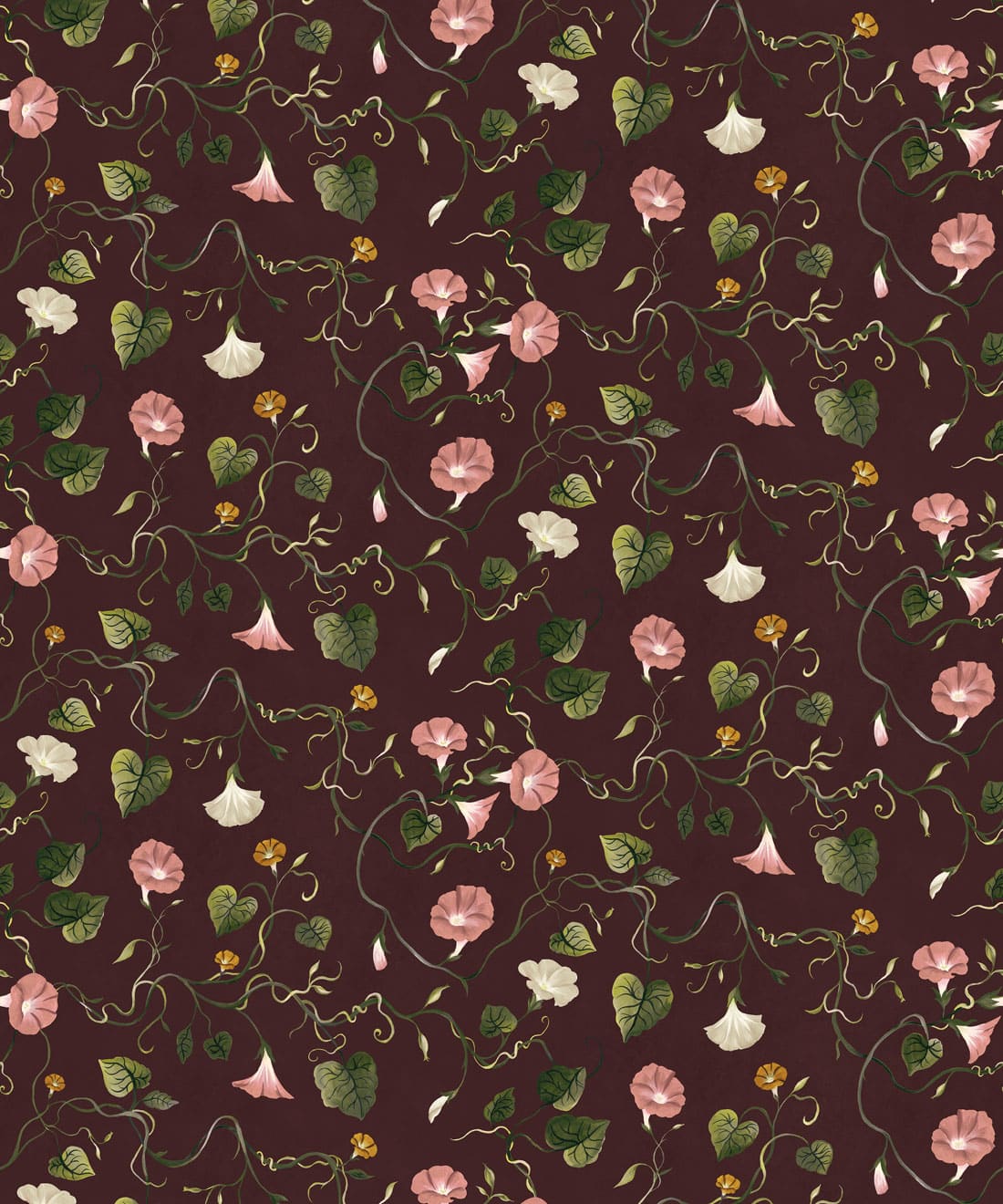 Moonflower Wallpaper, Plum