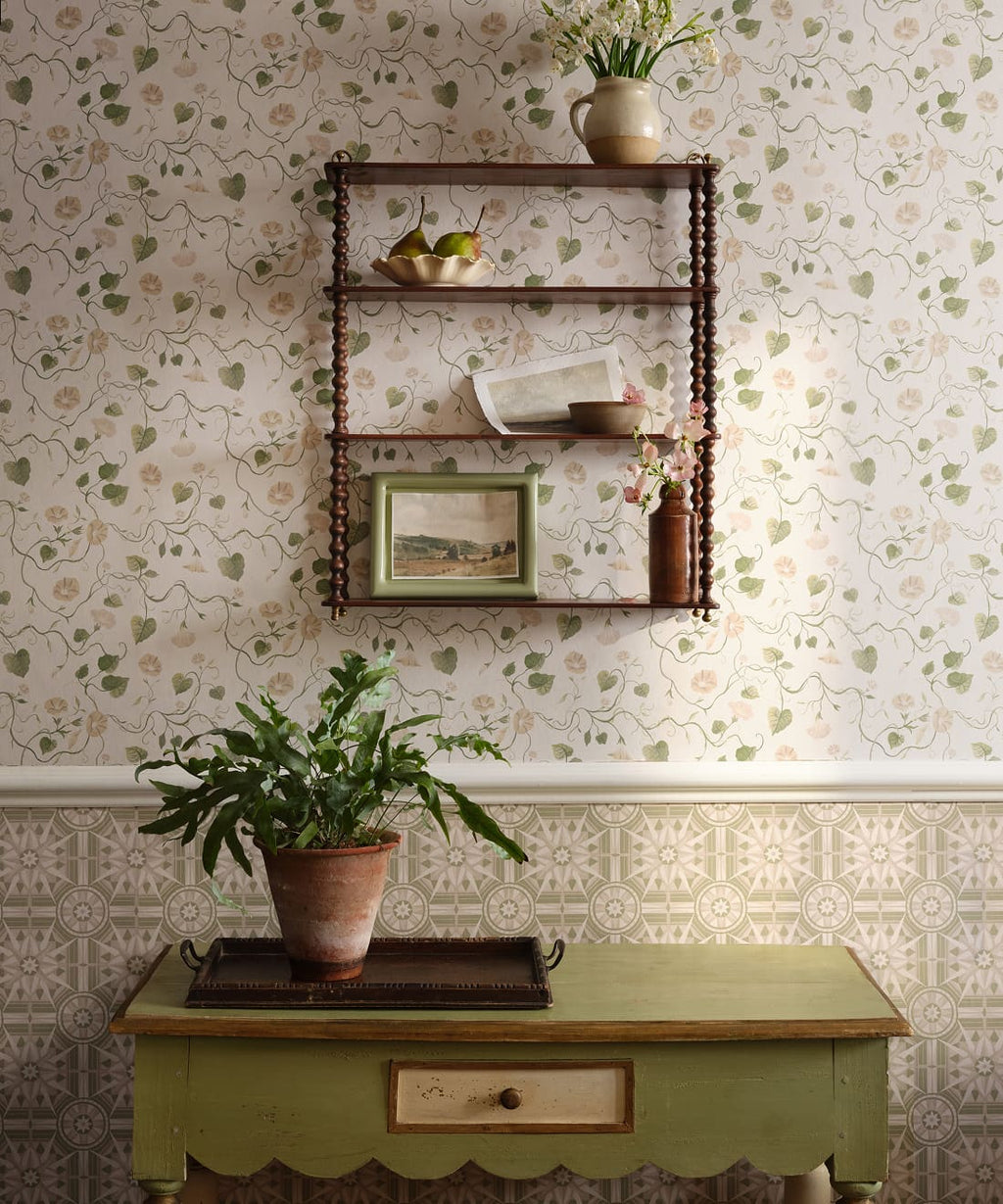 Moonflower Wallpaper, Sage