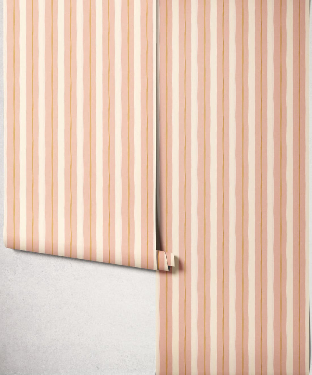 Palette Stripe Wallpaper, Blush