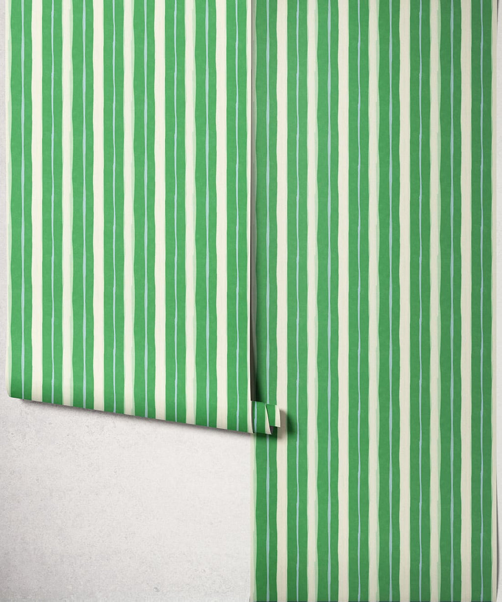 Palette Stripe Wallpaper, Emerald