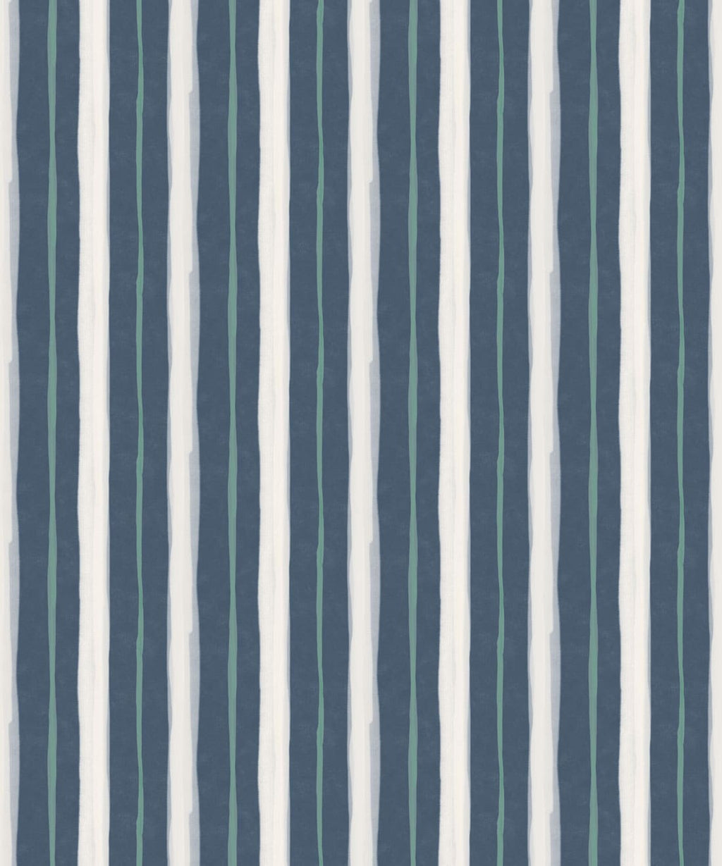 Palette Stripe Wallpaper, Indigo