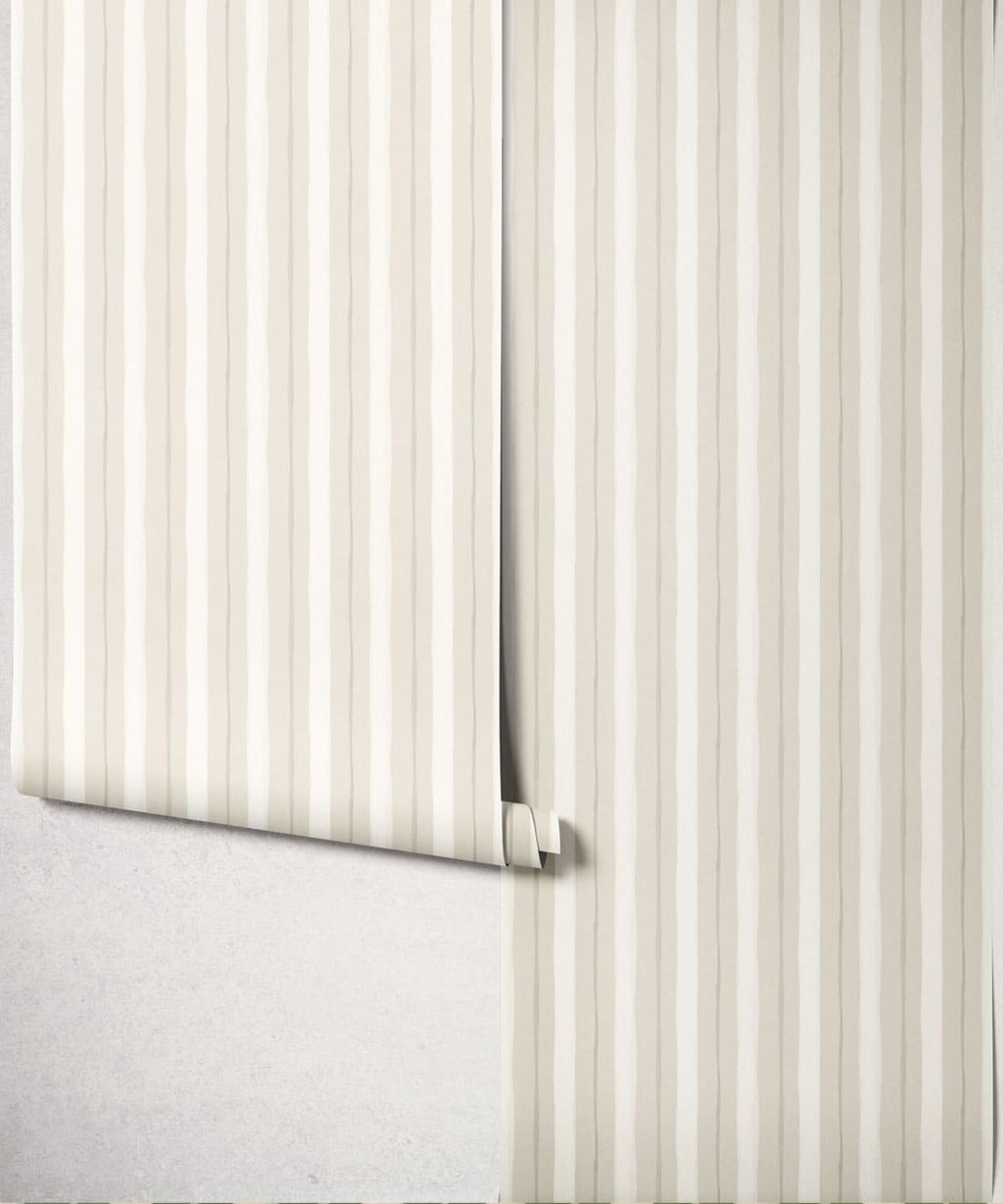 Palette Stripe Wallpaper, Linen