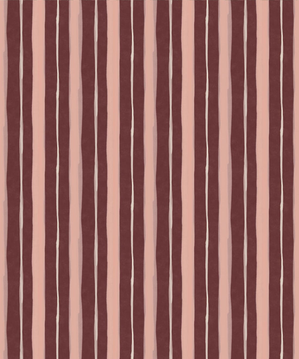 Palette Stripe Wallpaper, Plum