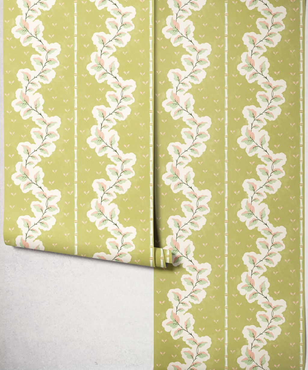 Silk Road Wallpaper, Chartreuse