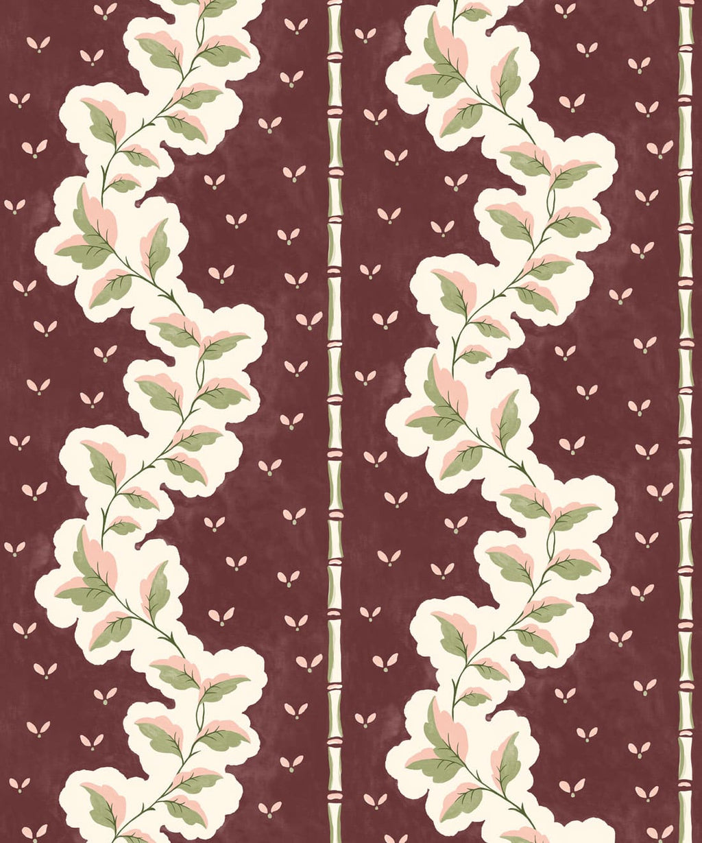 Silk Road Wallpaper, Plum
