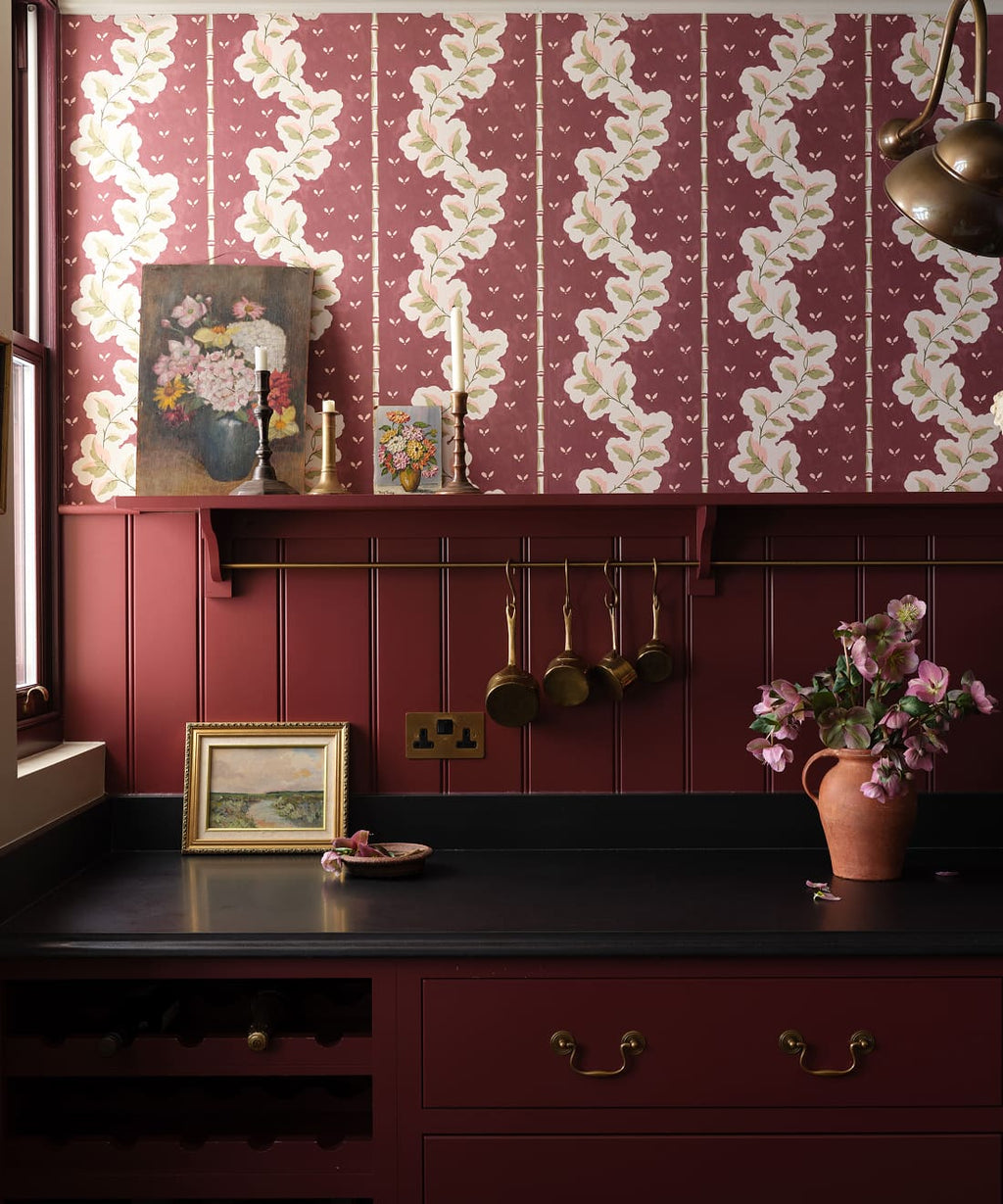Silk Road Wallpaper, Plum