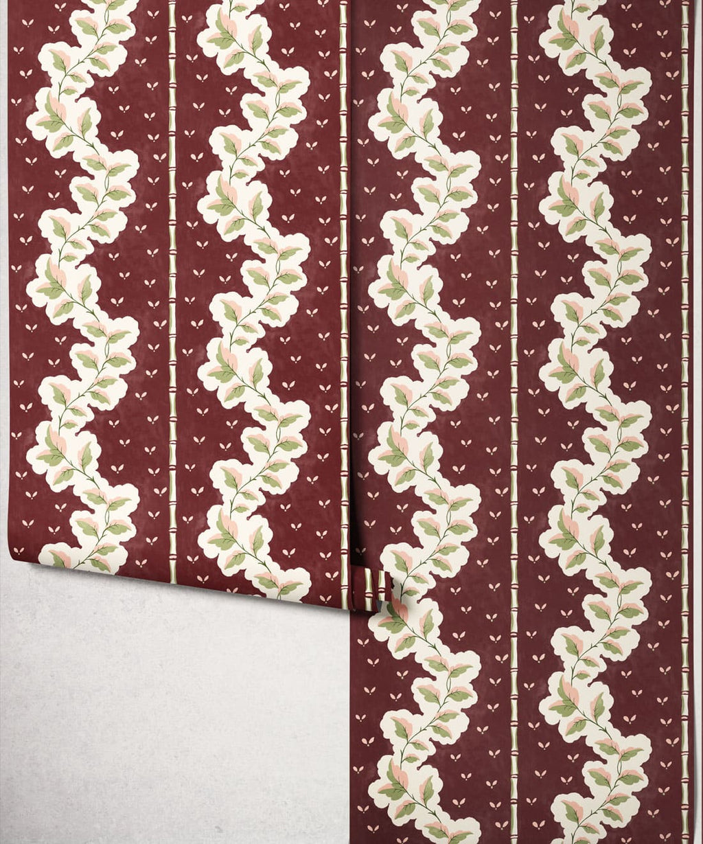 Silk Road Wallpaper, Plum