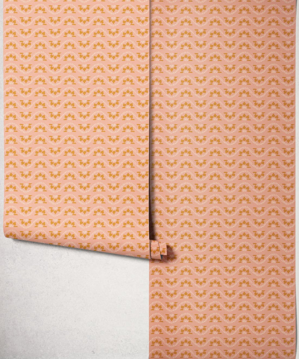 Rosette Wallpaper, Blush