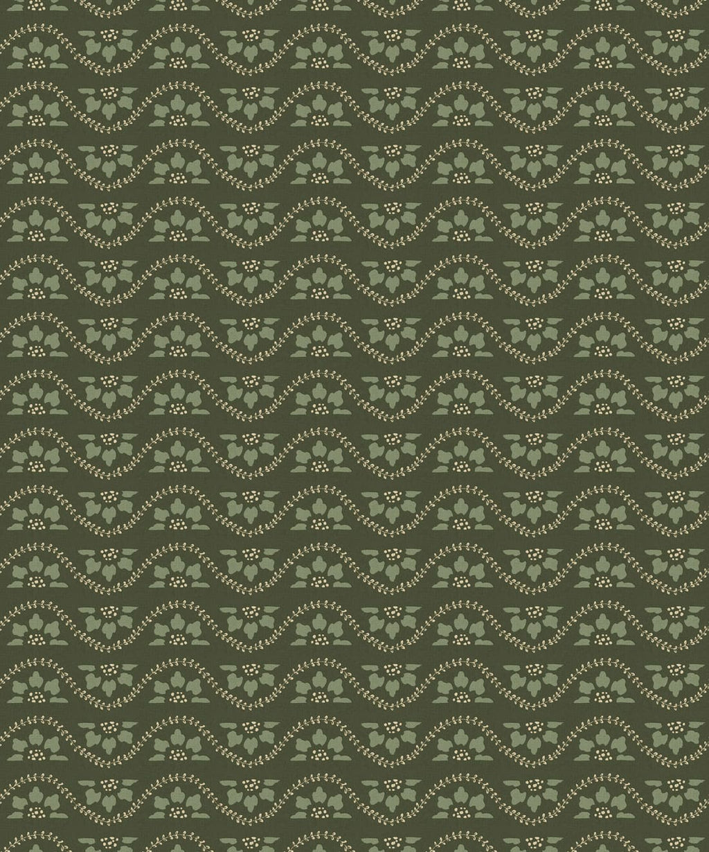 Rosette Wallpaper, Olive
