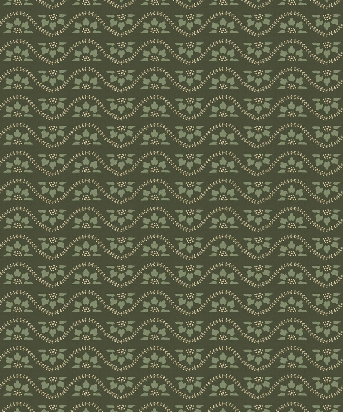 Rosette Wallpaper, Olive