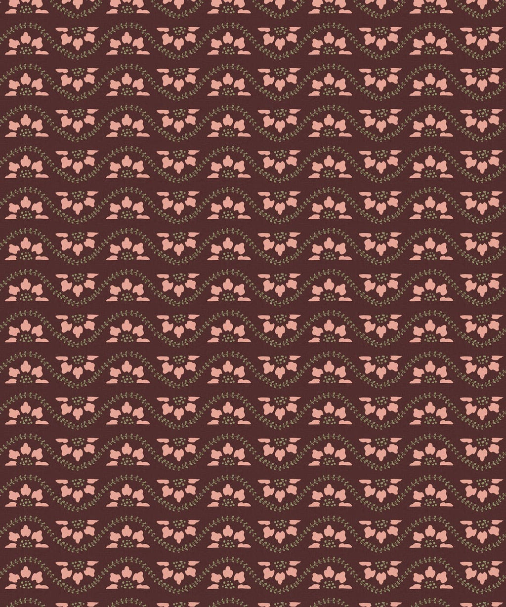 Rosette Wallpaper, Plum