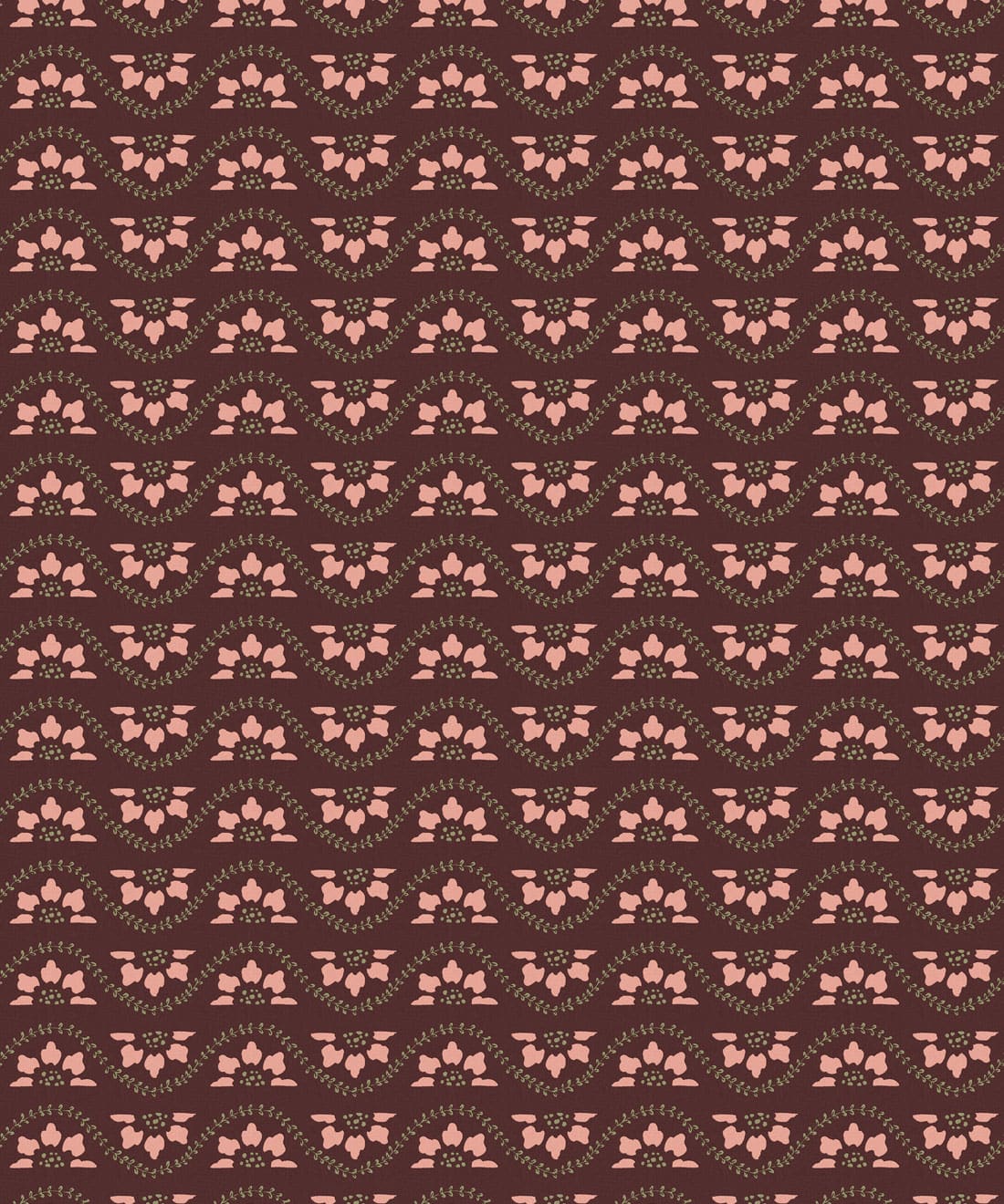 Rosette Wallpaper, Plum