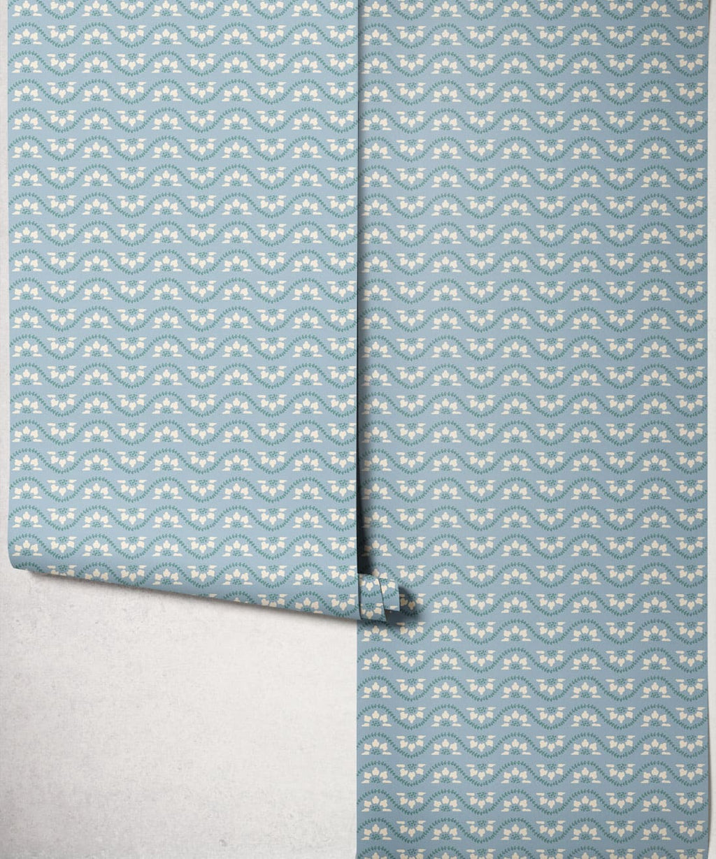 Rosette Wallpaper, Powder
