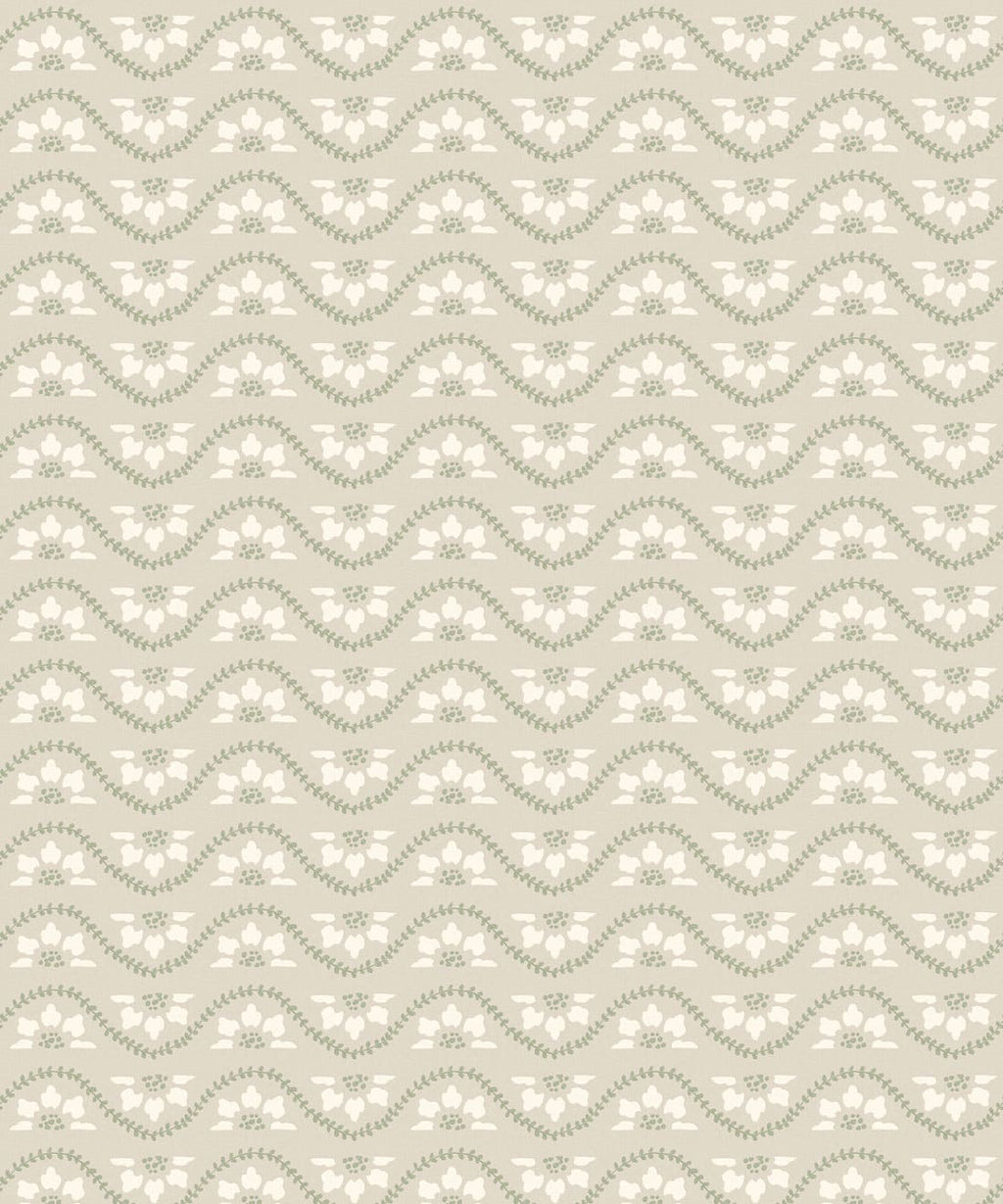 Rosette Wallpaper, Sage