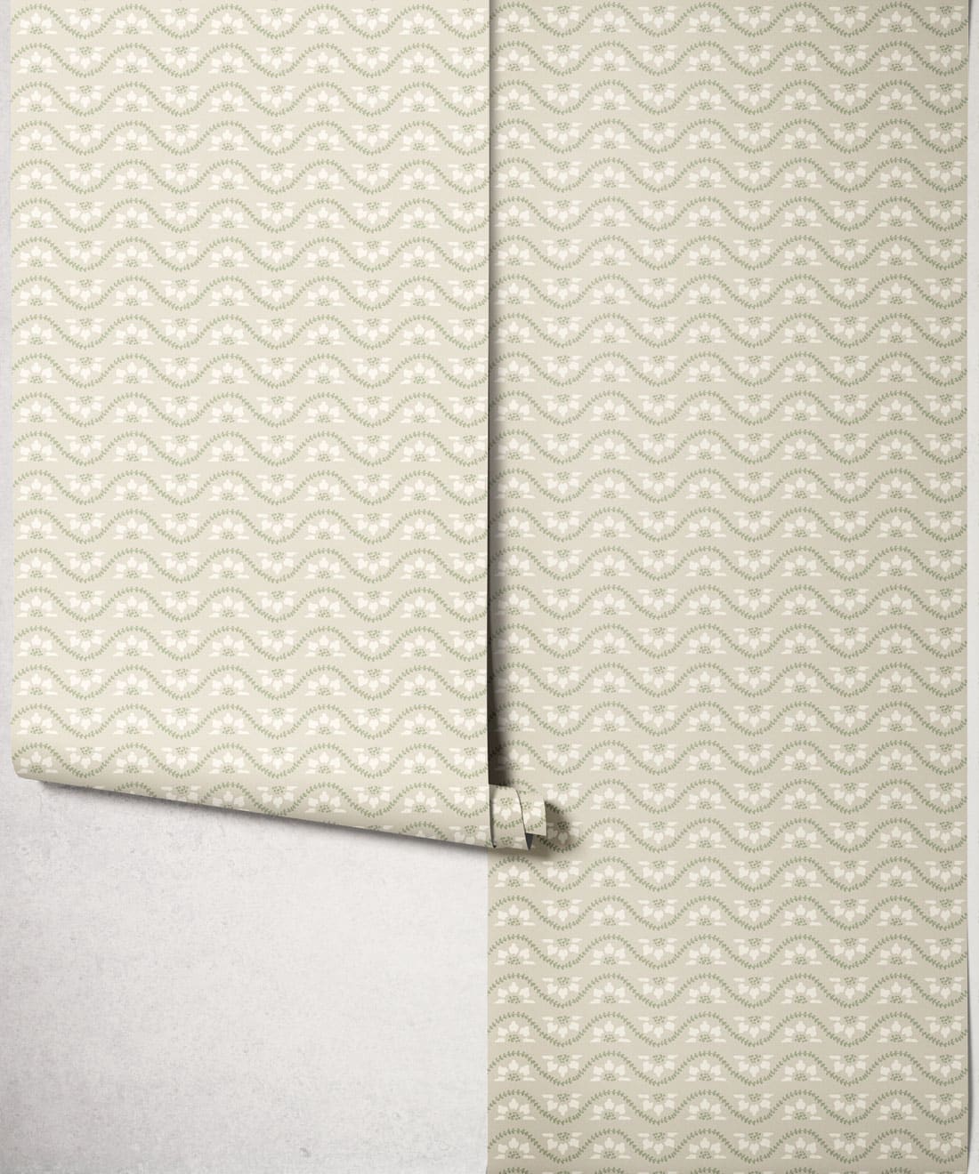 Rosette Wallpaper, Sage