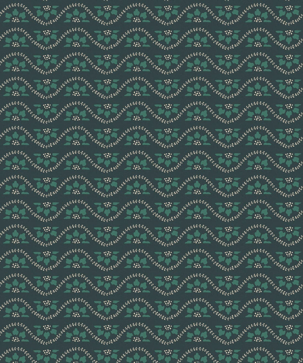 Rosette Wallpaper, Teal