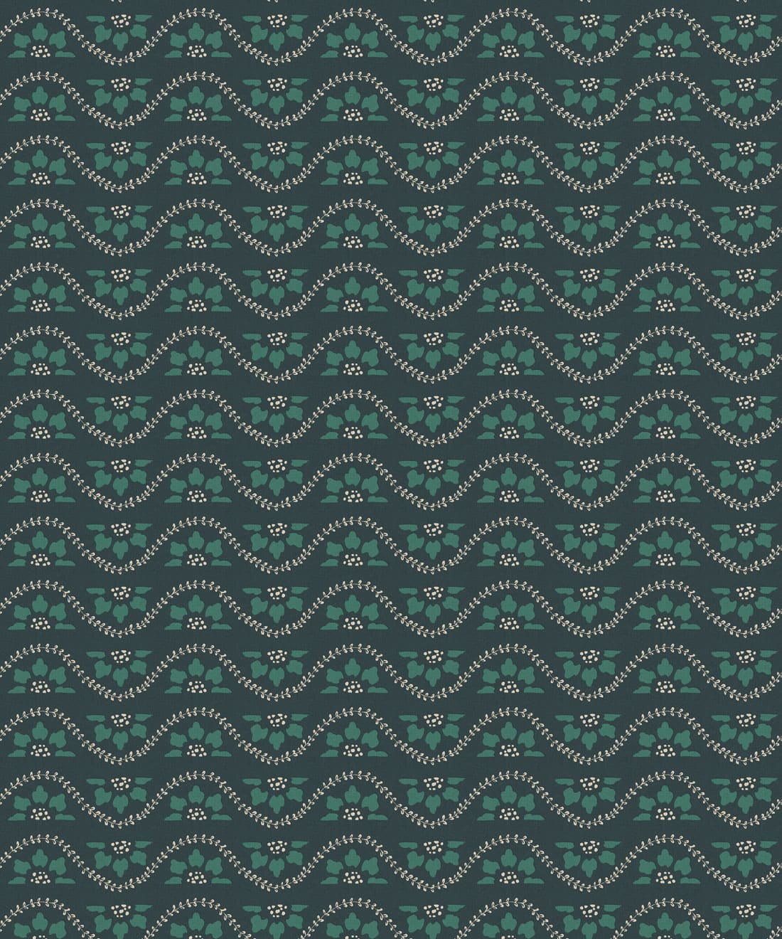 Rosette Wallpaper, Teal