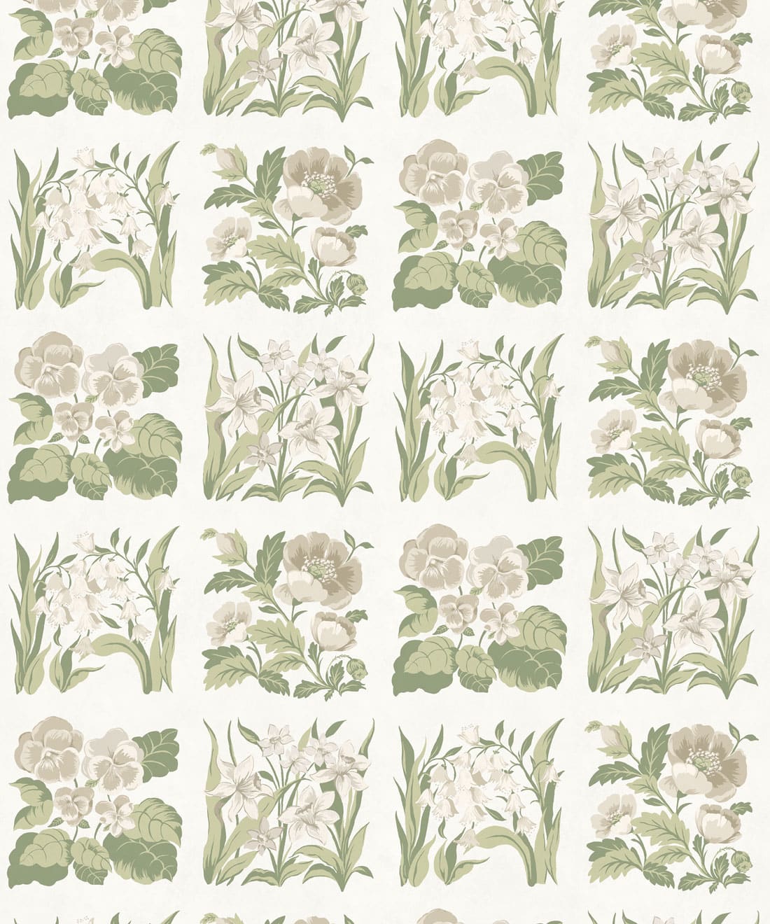 Flower Patch Wallpaper, Linen